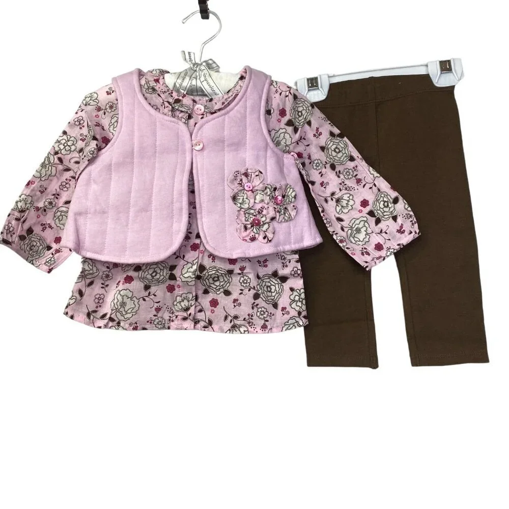 FIRST IMPRESSION BABY GIRL 6-9 MOS ‎ 3 PCS SET OUTFIT NWT